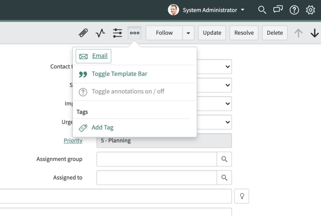 Add The Email Client To Any Application in ServiceNow The Snowball