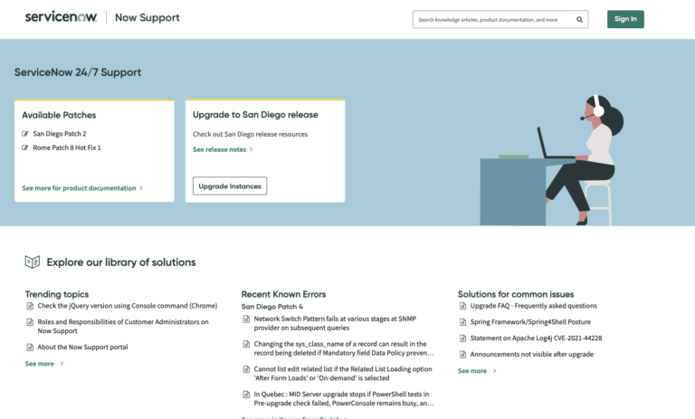 servicenow hi customer support portal