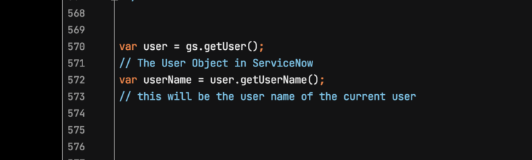 servicenow user object gs.getUser()